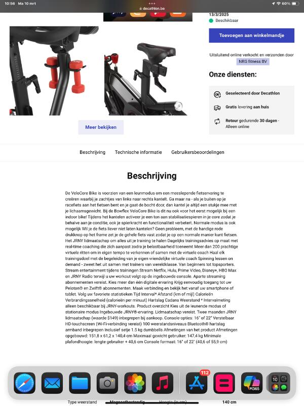 Entre Particuliers - Vélo Bowflex Velocore écran 22 pouces 6/6