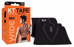 KT TAPE PRO Wide Noir — 10 bandes prédécoupées 10 cm x 25 cm