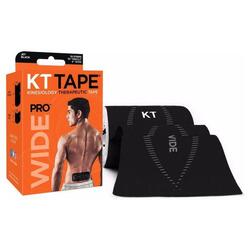 KT TAPE PRO Wide Bande prédécoupée Noire – 10 bandes (10 cm)