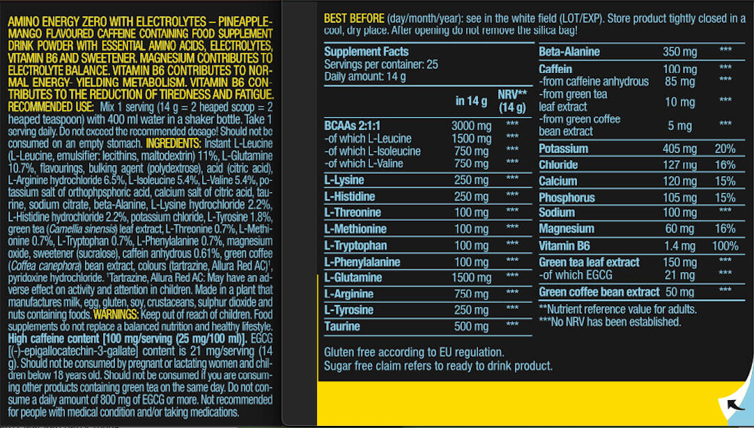 BioTechUSA Amino Energy Zero con Electrolytes 360 Gr 3/6