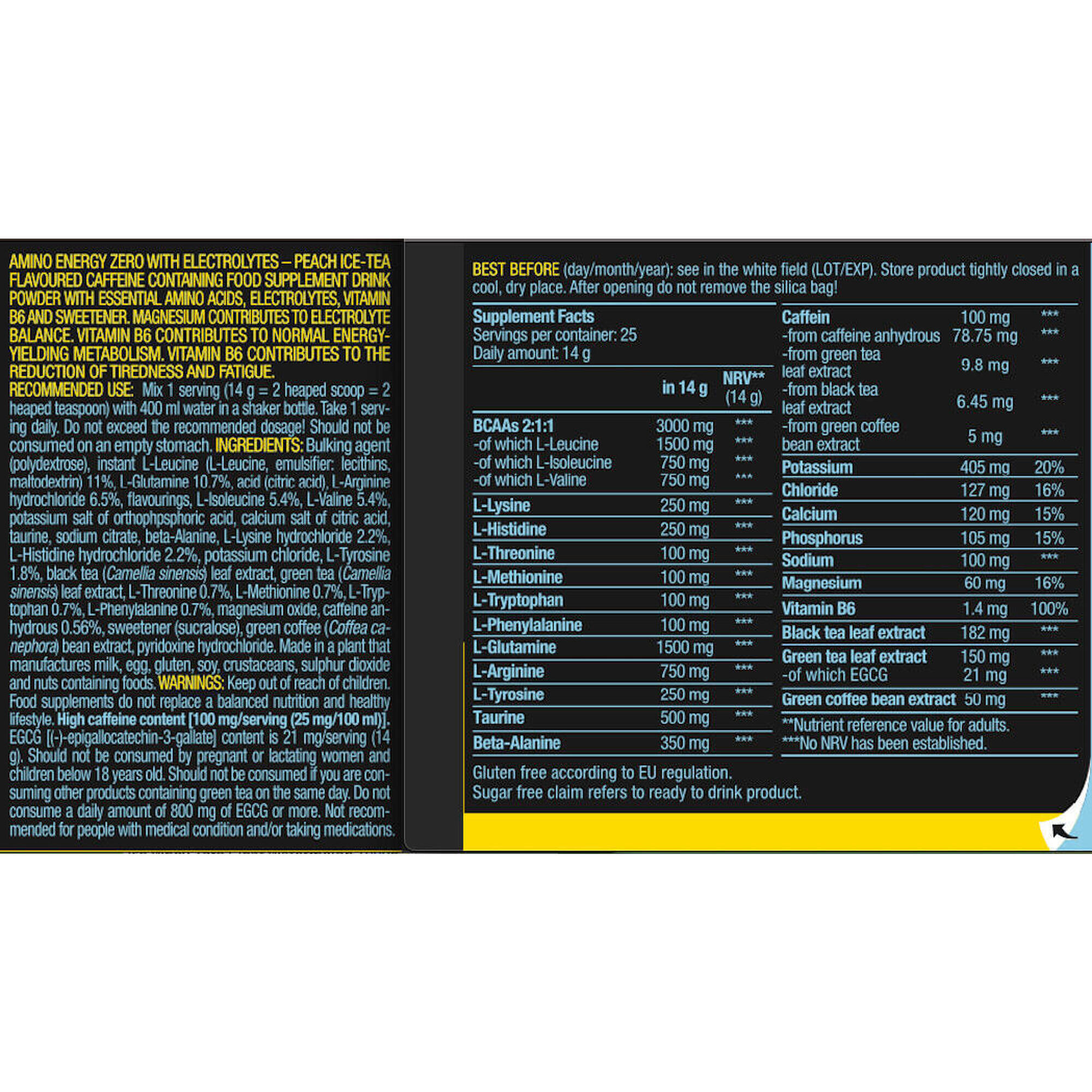 Biotechusa - Pre-workout - Amino Energy Zero - Thé Glacé À La Pêche 360g - Pre-workout - 360 G - Decathlon