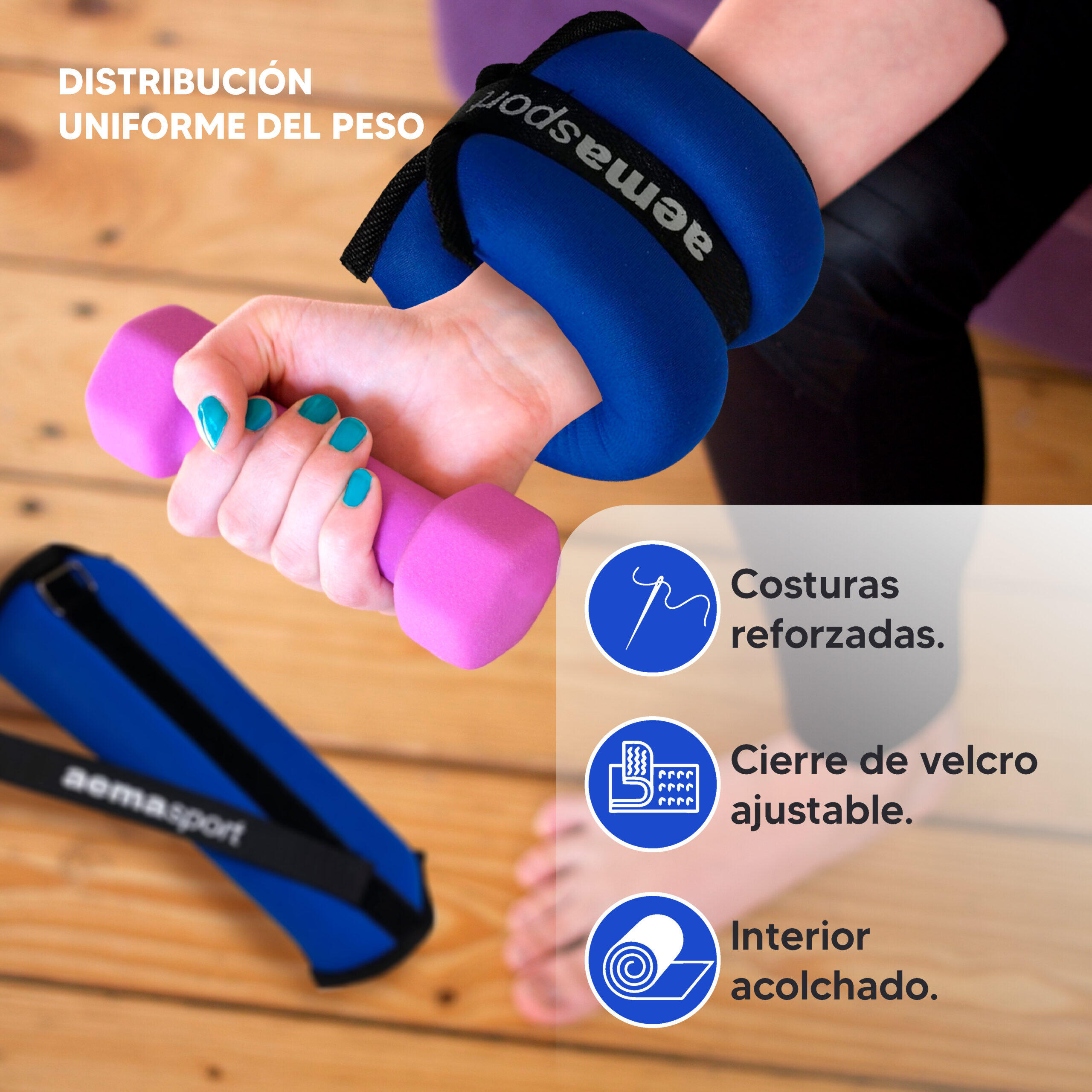 Lastres (Pesas Ajustables Tobillos y Muñecas)(0,5 kg cada una, 2uds) 6/7