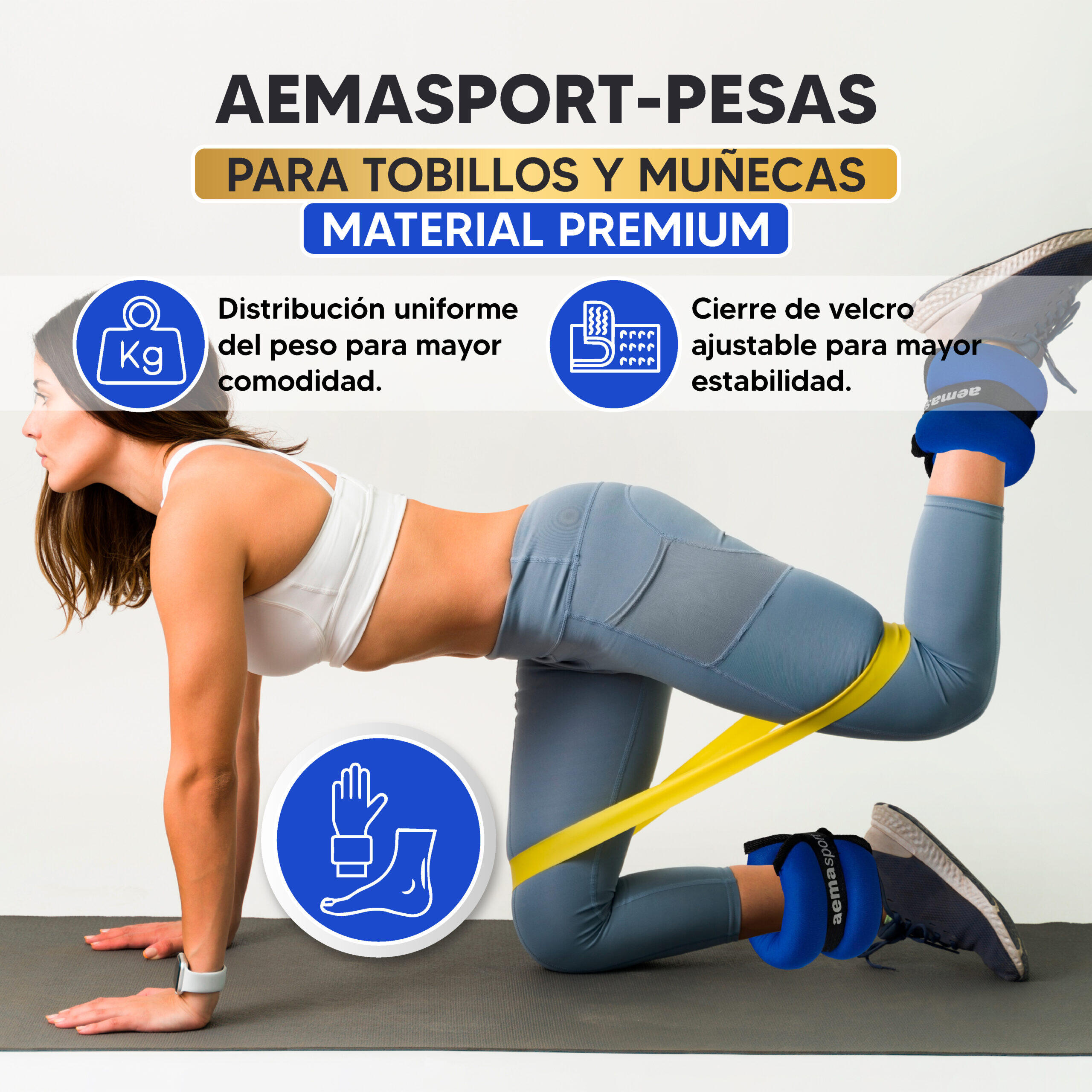 Lastres (Pesas Ajustables Tobillos y Muñecas)(0,5 kg cada una, 2uds) 5/7