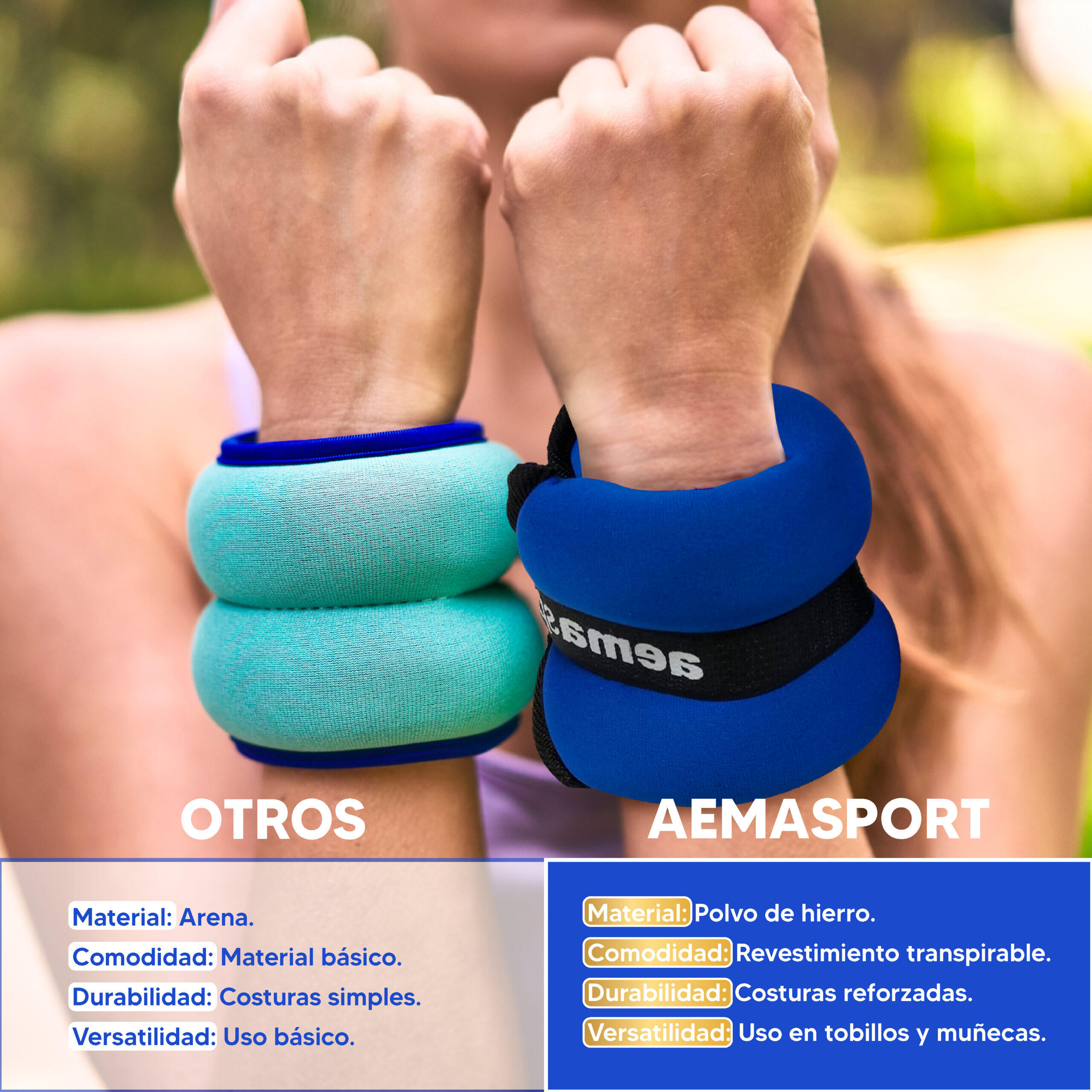 Lastres (Pesas Ajustables Tobillos y Muñecas)(0,5 kg cada una, 2uds) 4/7