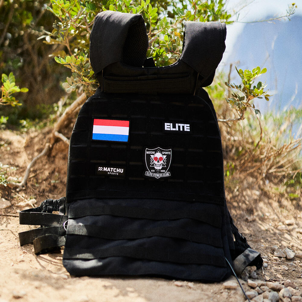 MATCHU - Gewichtsvest 20kg - Gewichtsvest - Verstelbaar - 30 zandzakken - 2 kliksluiting- Fitnessvest - Multifunctioneel - Calisthenics - Hardlopen - Krachttraining - Extra stevig - Zwart