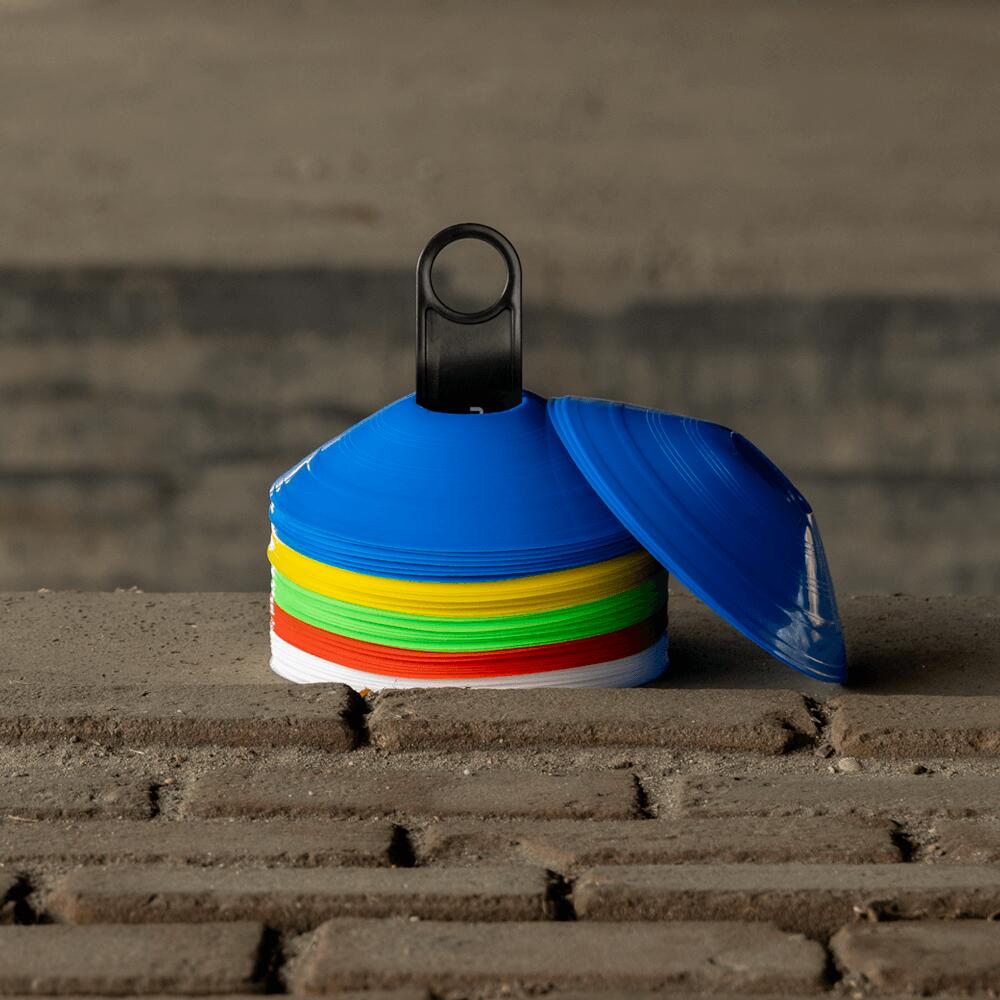 BAOSROY Fußball Hütchen Set 5-farbig - Markierungshütchen Mit Ständer