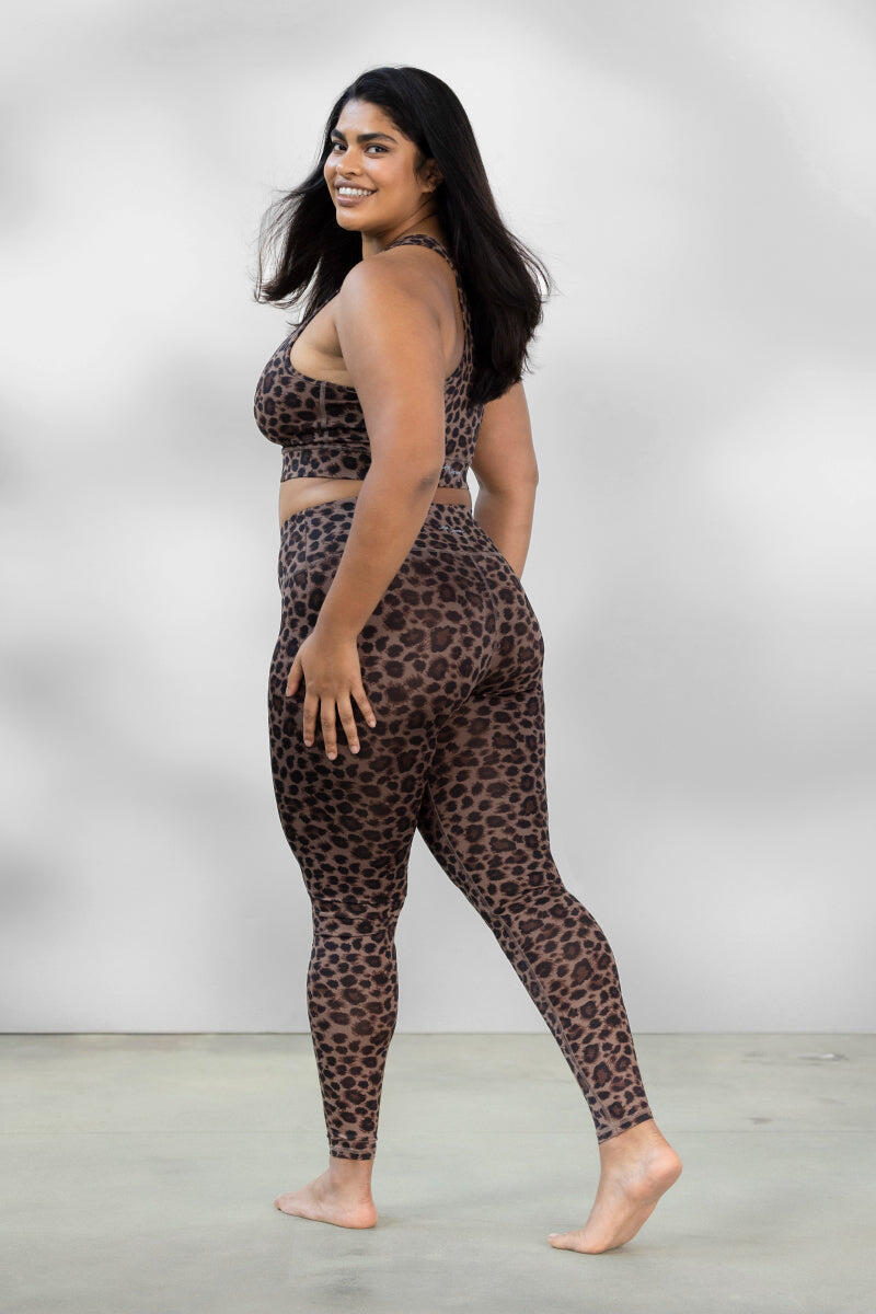 Hey Honey - Leggings Leo Cocoa mit auffälligem Leopardenmuster und hohem Bund 2/5