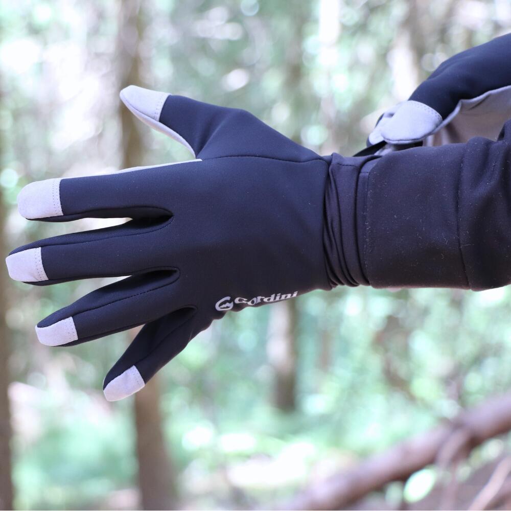 GLIDE men's ski gloves BLACK/ GREY STITCH 5/6