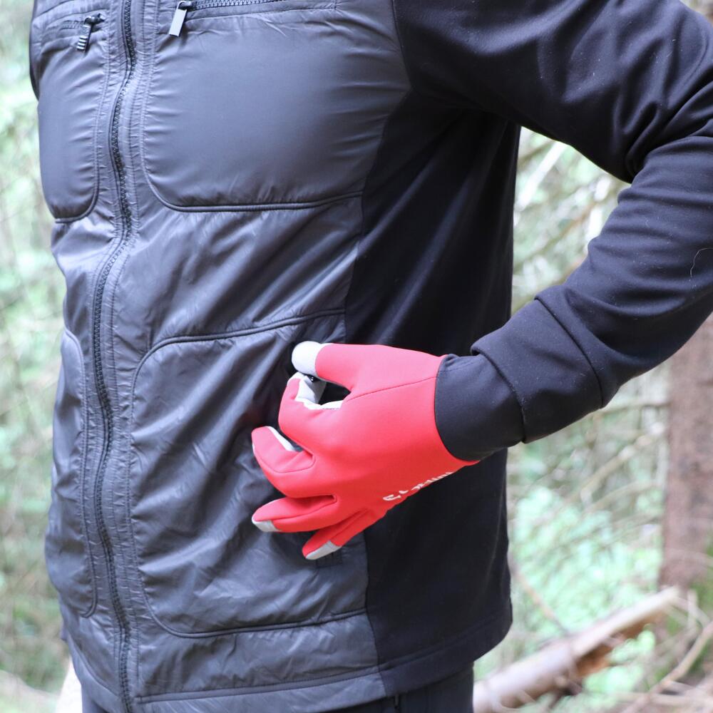 GLIDE men's ski gloves RED/GREY 5/6