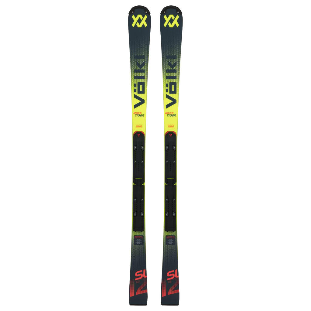 Volkl Racetiger sl r jr plate ski pack + Comp junior 8 bindings Yellow Boy