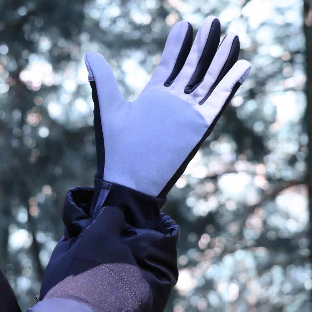 GLIDE women's ski gloves BLACK/ GREY STITCH 2/4