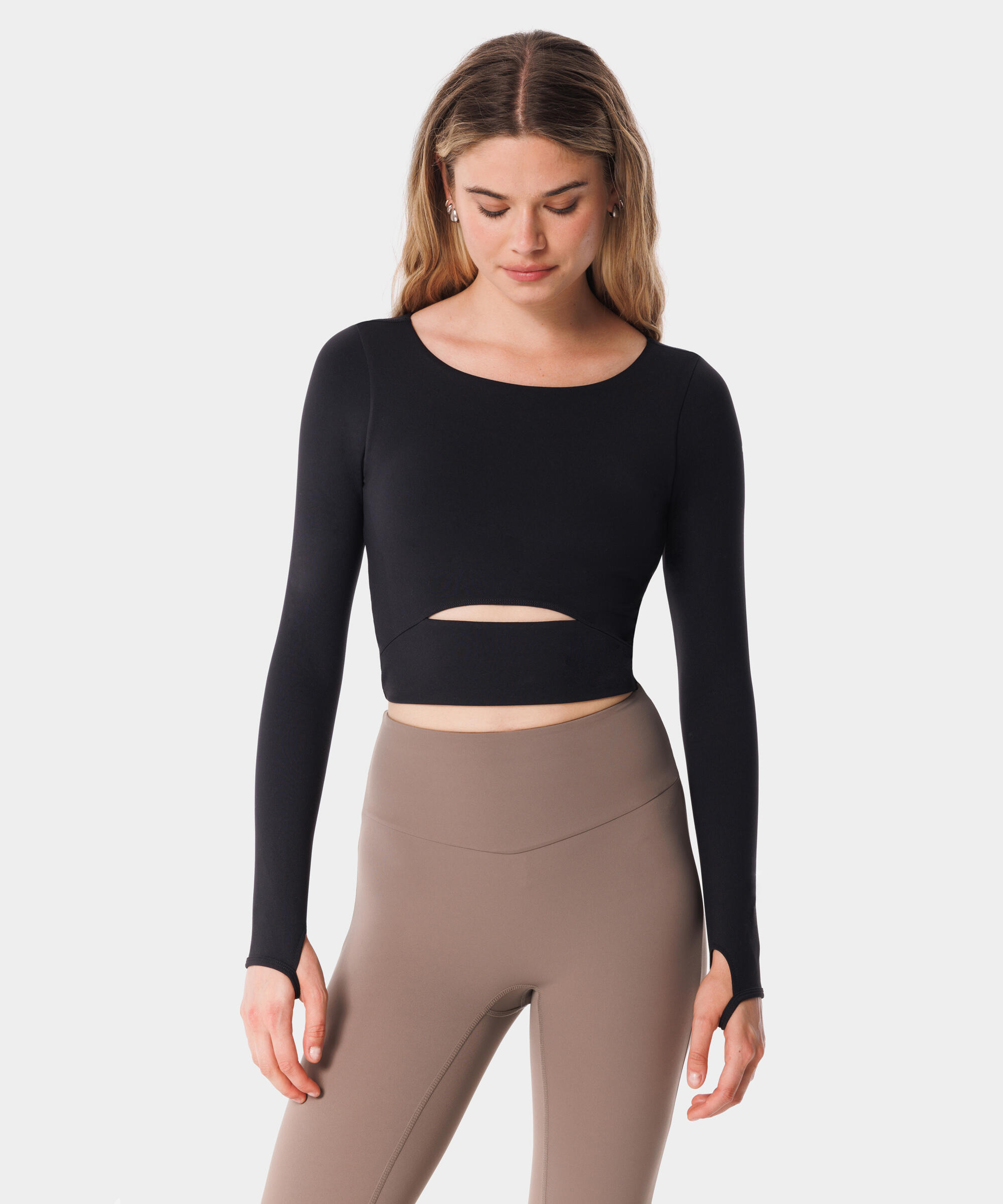 Longsleeve z wycięciem dla kobiet na fitness Carpatree Balletcore