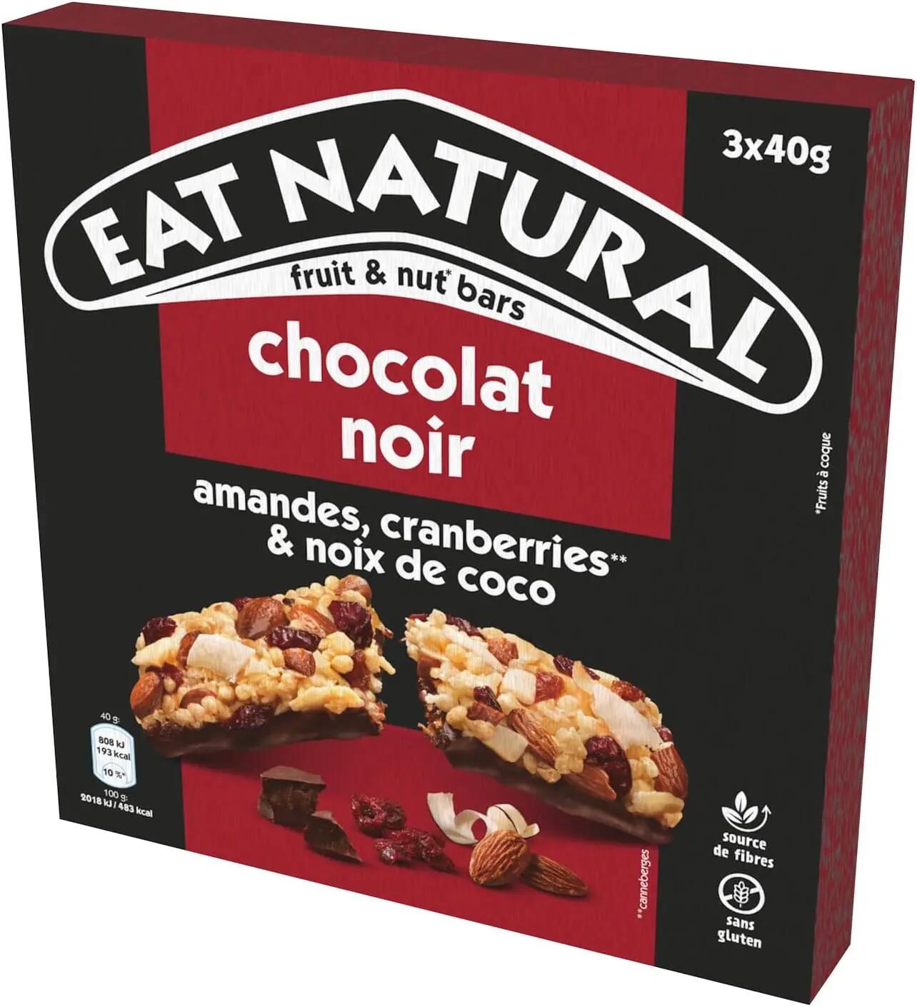 Barres de Céréales Eat Natural - Cranberries, amandes, coco, chocolat - 15×40 g 3/5