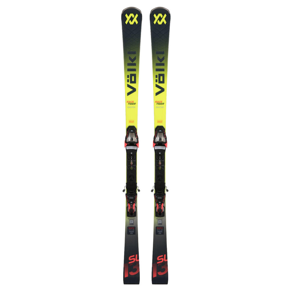 Volkl Racetiger SL Master WC-Plate Ski Set + Comp 16 GW Bindings, Yellow, Men's