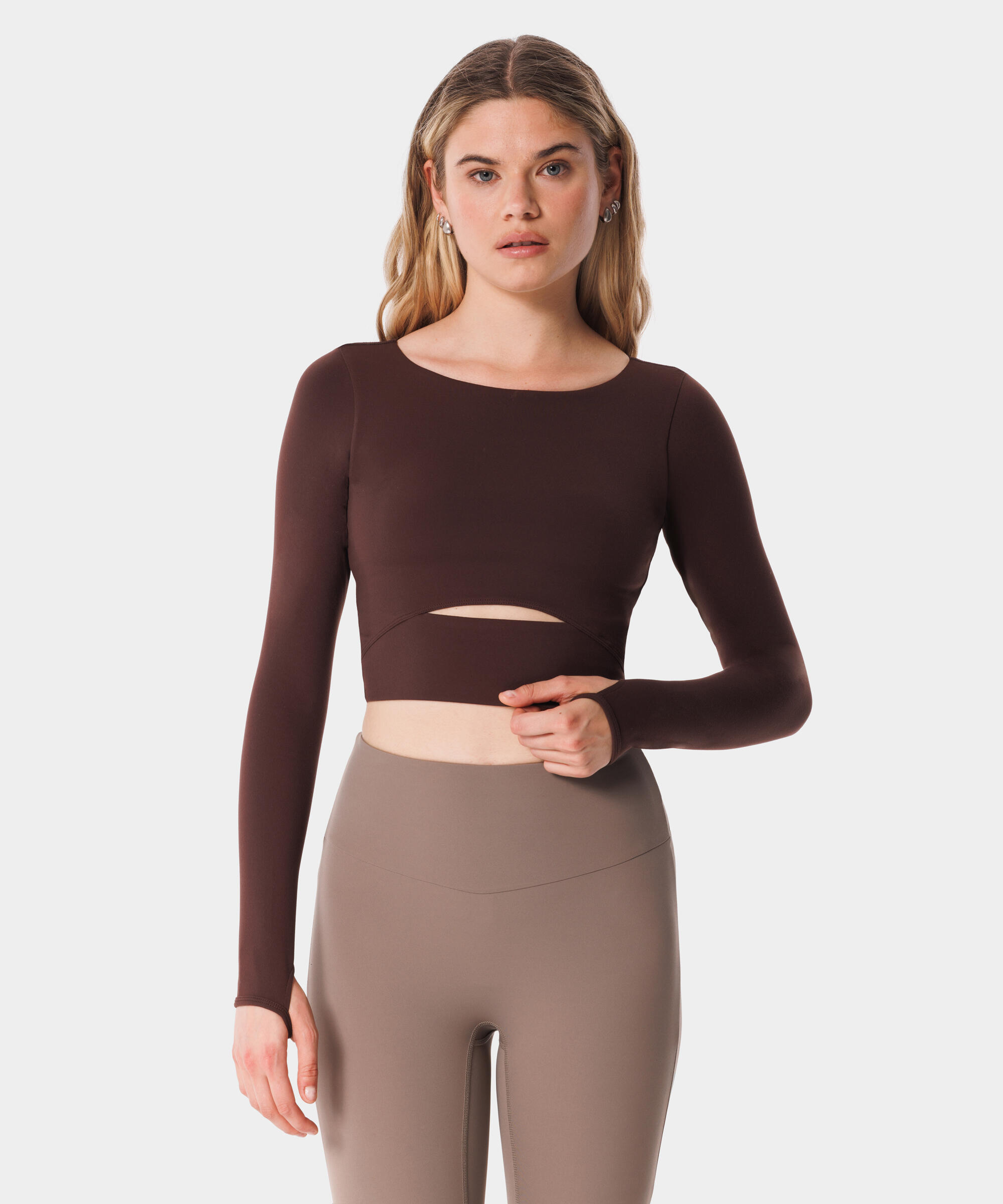 Longsleeve z wycięciem dla kobiet na fitness Carpatree Balletcore