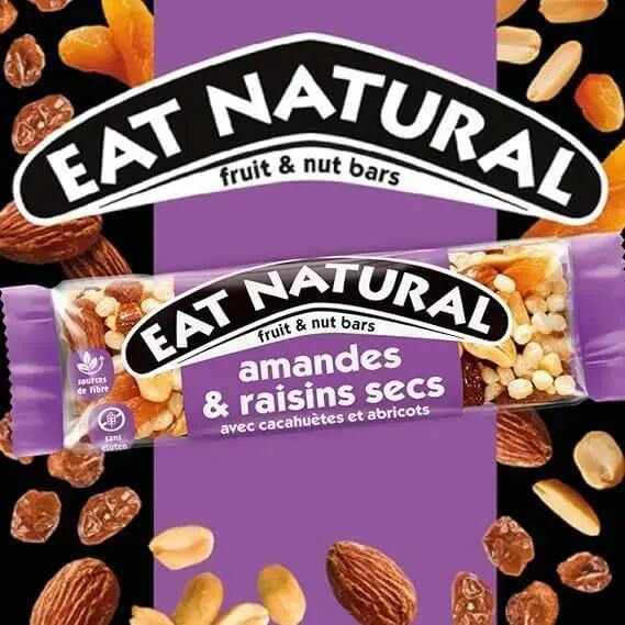 Barres de Céréales Eat Natural  – Amandes, raisins, abricots – 15×40 g 4/5