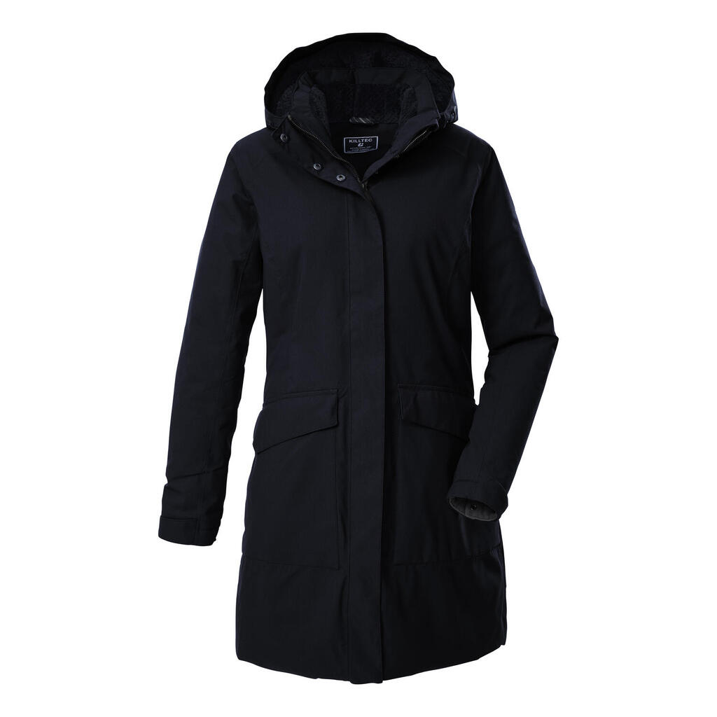 Women's long hooded waterproof jacket Killtec Kow 18