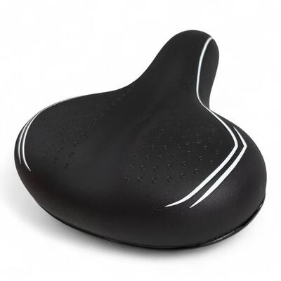 SELLA NERA PER BICI CITY BIKE CONFORT COMODA UNISEX COMPLETA DI MORSETTO NERO
