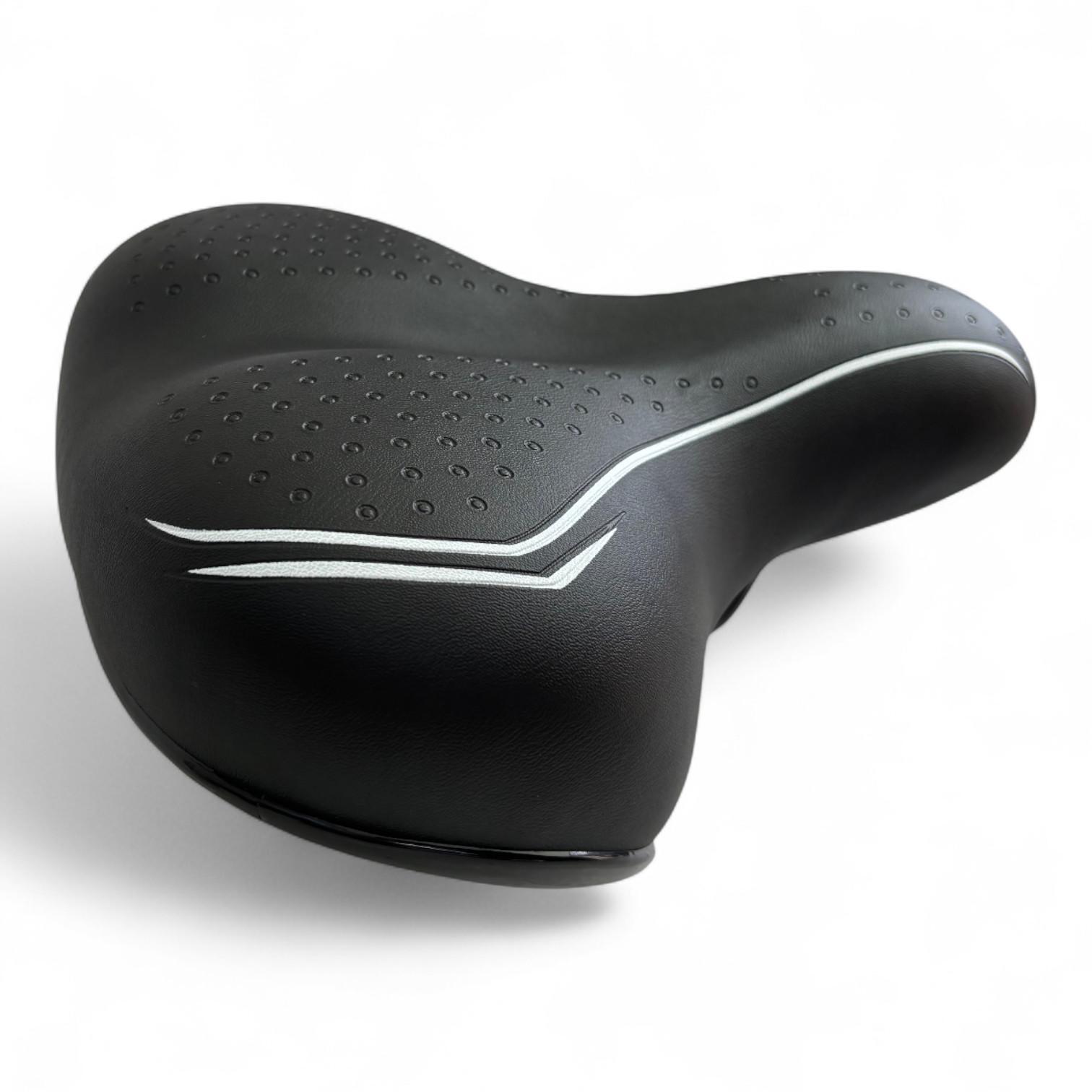 Sella Nera + Coppia Manopole Per Bici City Bike Comoda Completa Di Morsetto 6/7