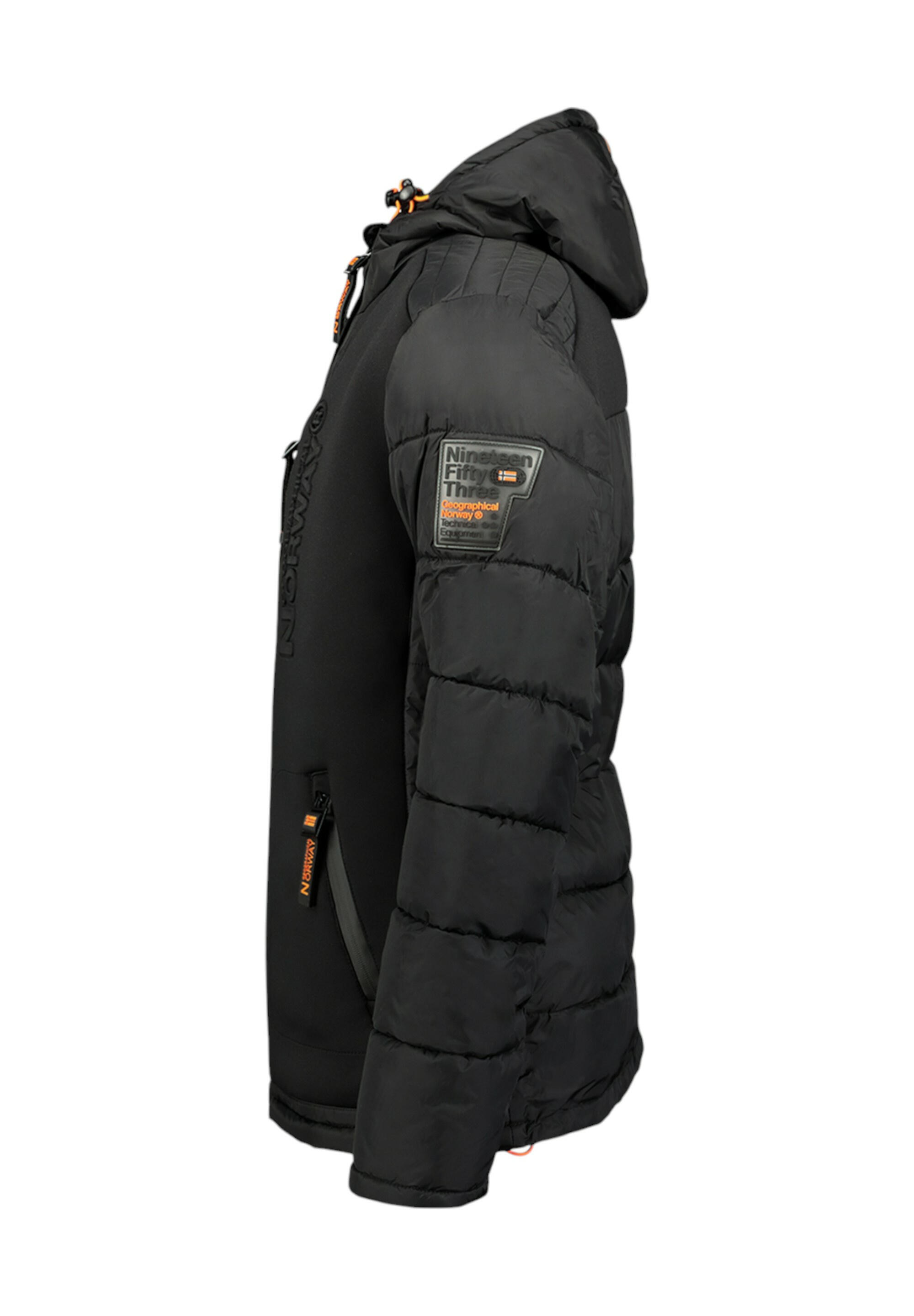 Geographical Norway BEACHWOOD – męska kurtka softshell, czarna/pomarańcz. 4/4