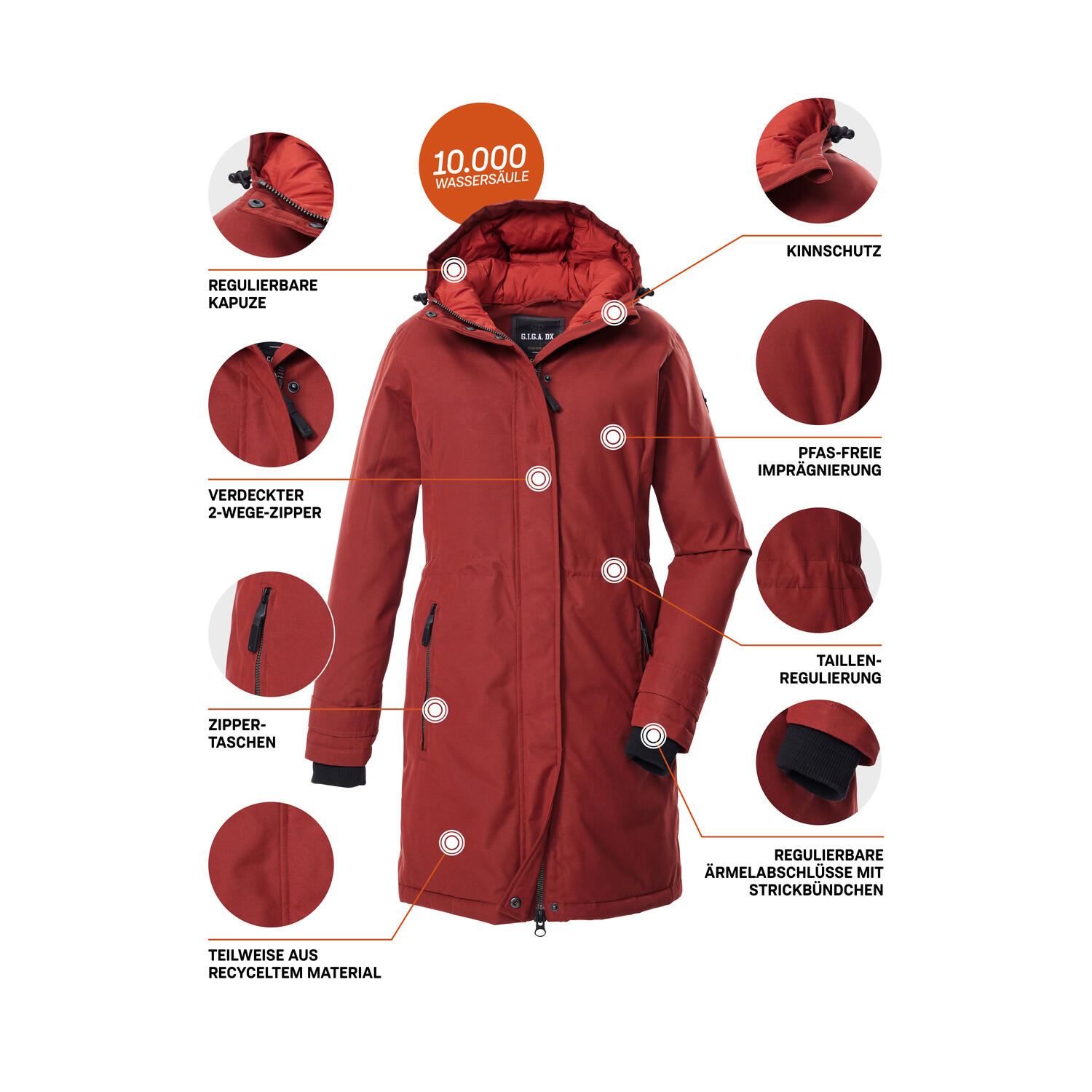 Parka con cappuccio da donna Killtec GW 22 5/6