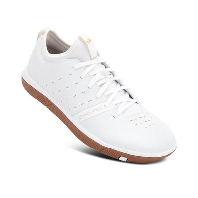 Stamp street lace schoenen - wit/goud / bruine zool