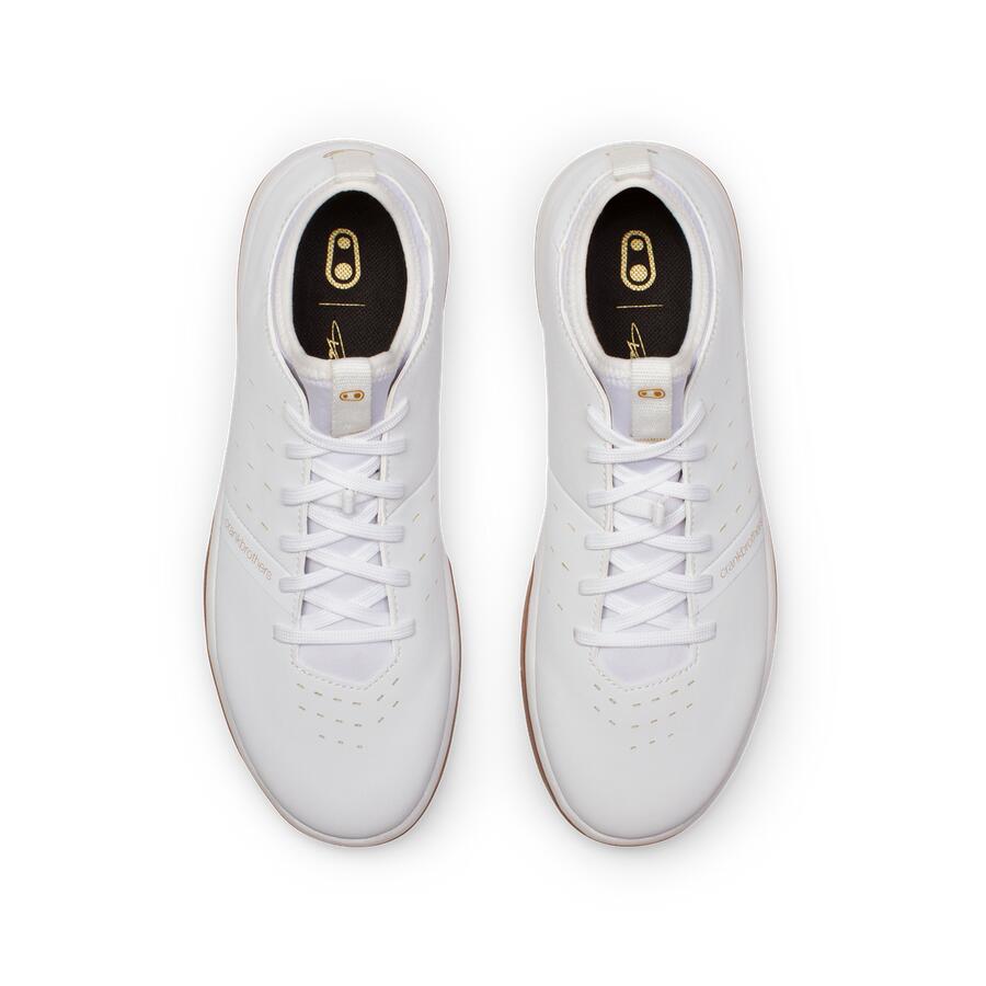 Crankbrothers - Chaussures Stamp Street Lace - Blanc/or / Semelle Marron - Chaussures De Vélo - Blanc|jaune|marron|orange - Decathlon