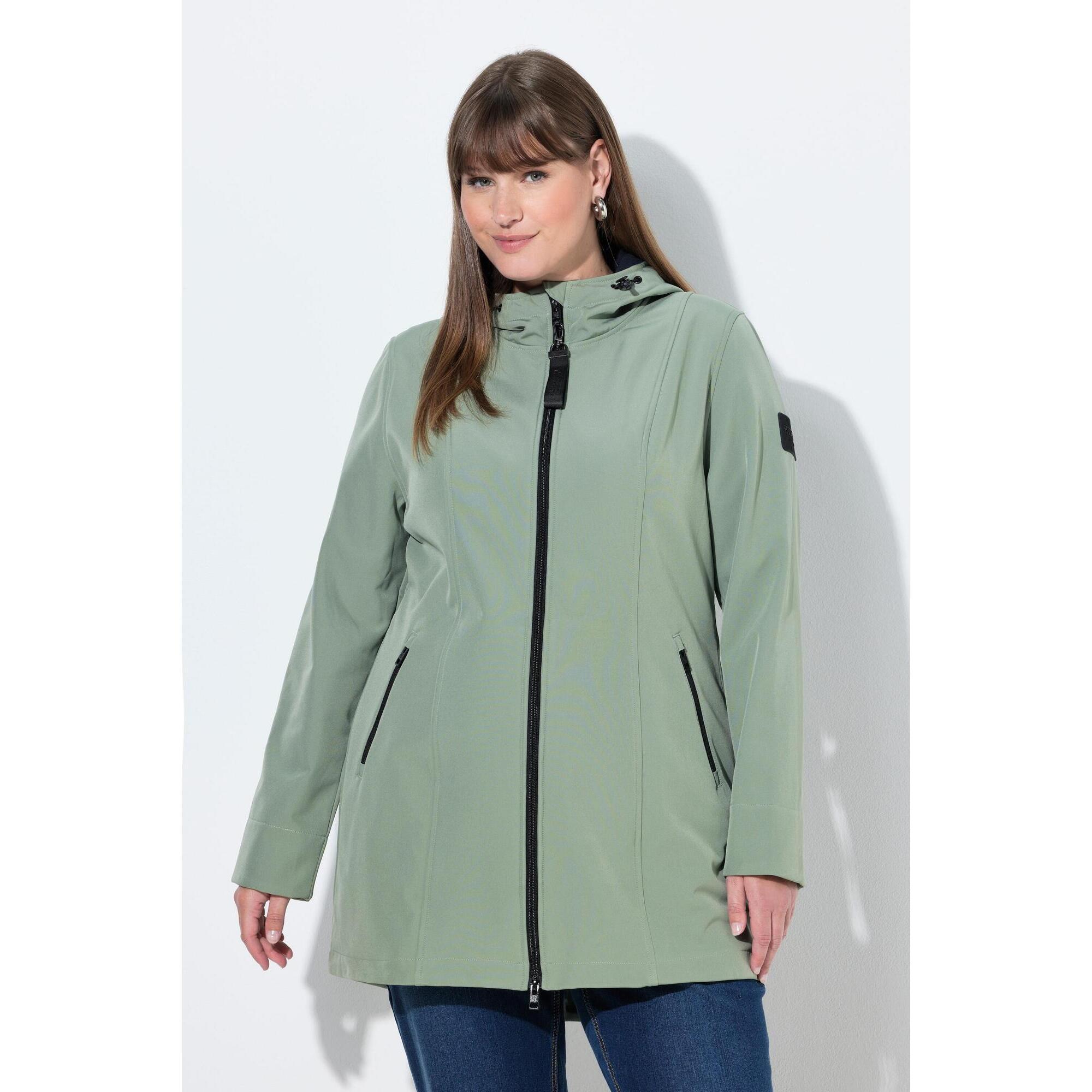 Ulla Popken - Femme Veste Softshell Hyprar Déperlante Doublure En Polaire - Softshell - Vert - Decathlon