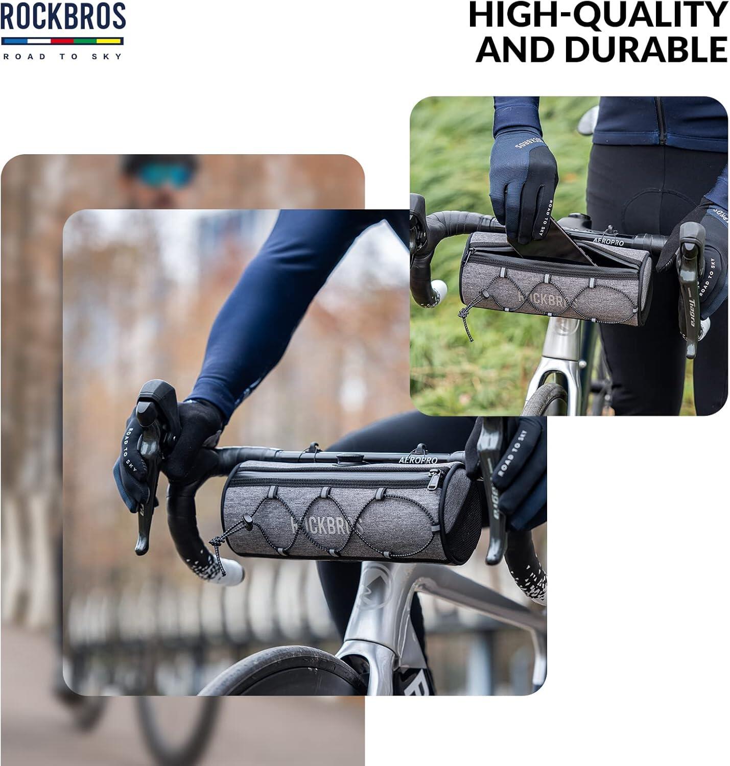 ROCKBROS Fietsstuur Tas 1,5L Waterdicht Reflecterend MTB Gravel Road Grijs 7/8