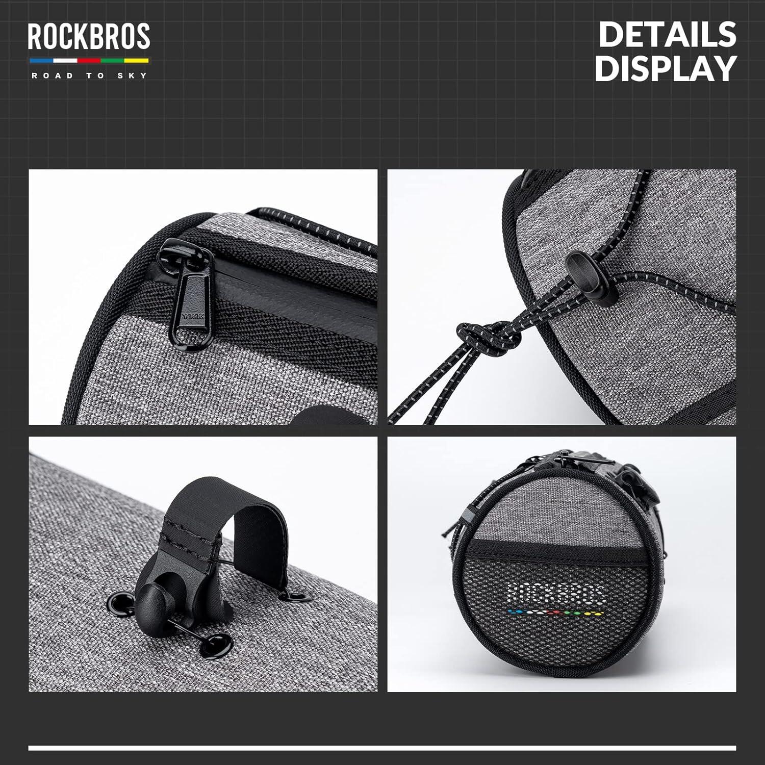 ROCKBROS Fietsstuur Tas 1,5L Waterdicht Reflecterend MTB Gravel Road Grijs 4/8