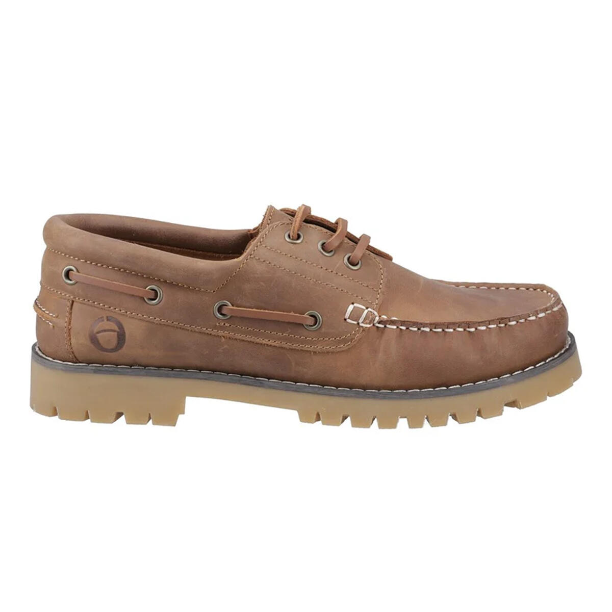 Mens Inglte Leather Boat Shoes (Camel) 4/5