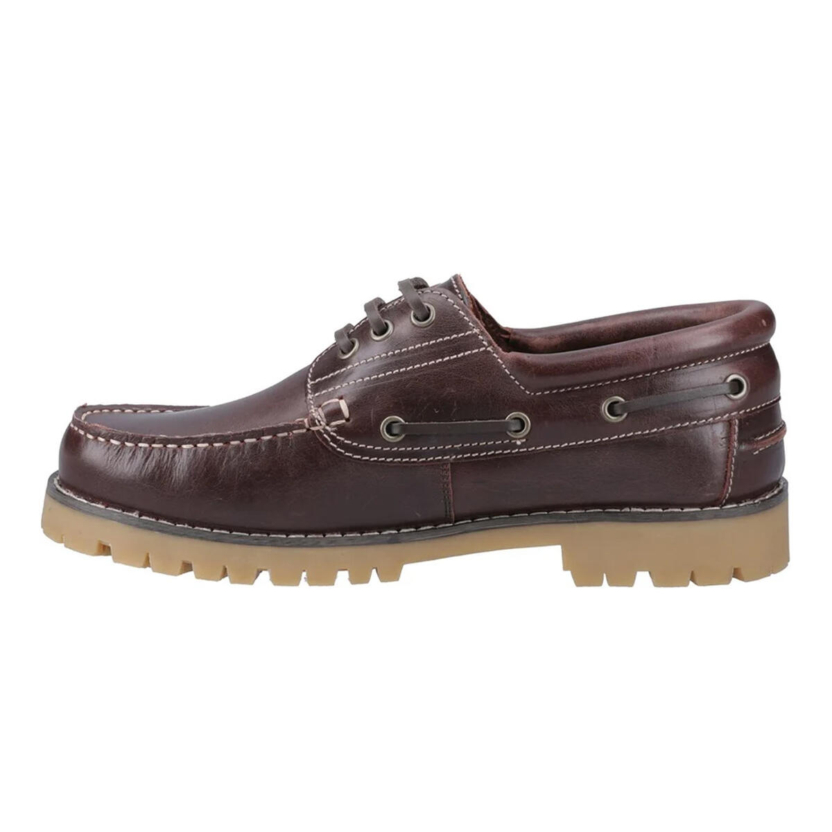 Mens Inglte Leather Boat Shoes (Brown) 3/5
