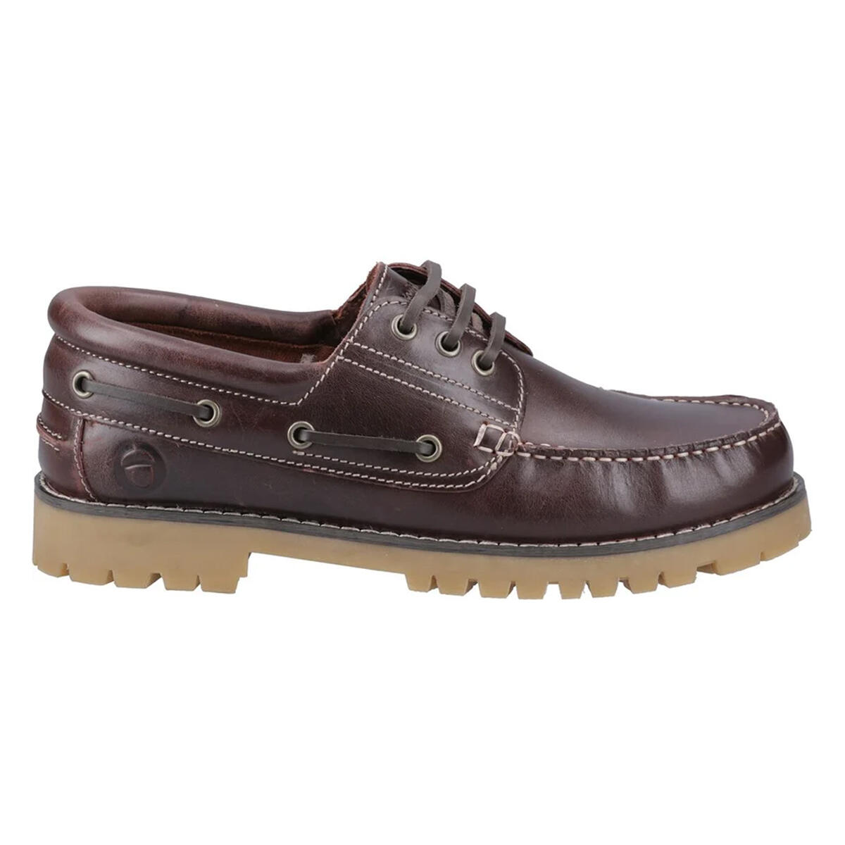 Mens Inglte Leather Boat Shoes (Brown) 4/5