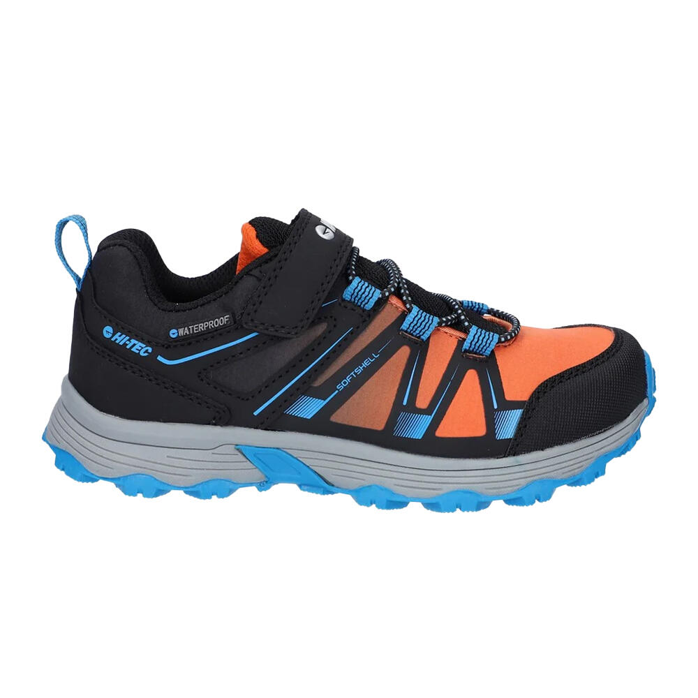 Scarpe Sportive BassoBambini Hi-Tec Scrappy Trail Nero Blu Arancio 4/4