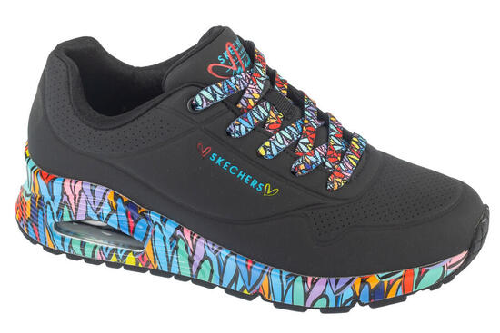 Skechers Damen Sport Casual UNO RAVAGED LOVE Sneakers 177918 BKMT