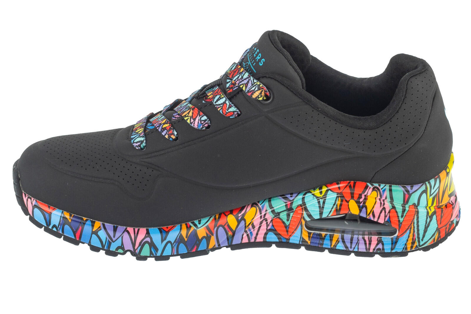 Skechers Damen Sport Casual UNO RAVAGED LOVE Sneakers 177918 BKMT 2/6