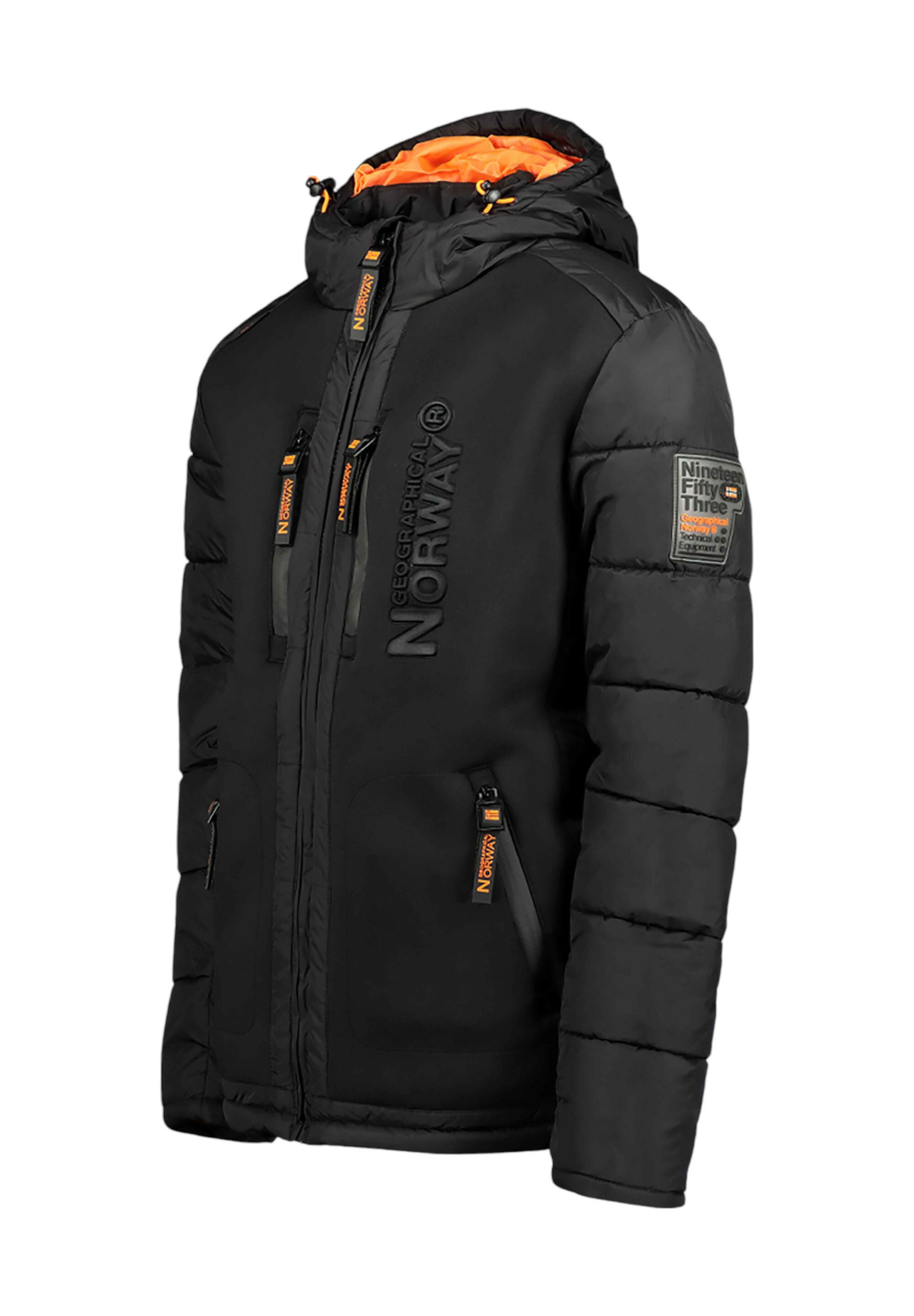 Geographical Norway BEACHWOOD – męska kurtka softshell, czarna/pomarańcz. 3/4