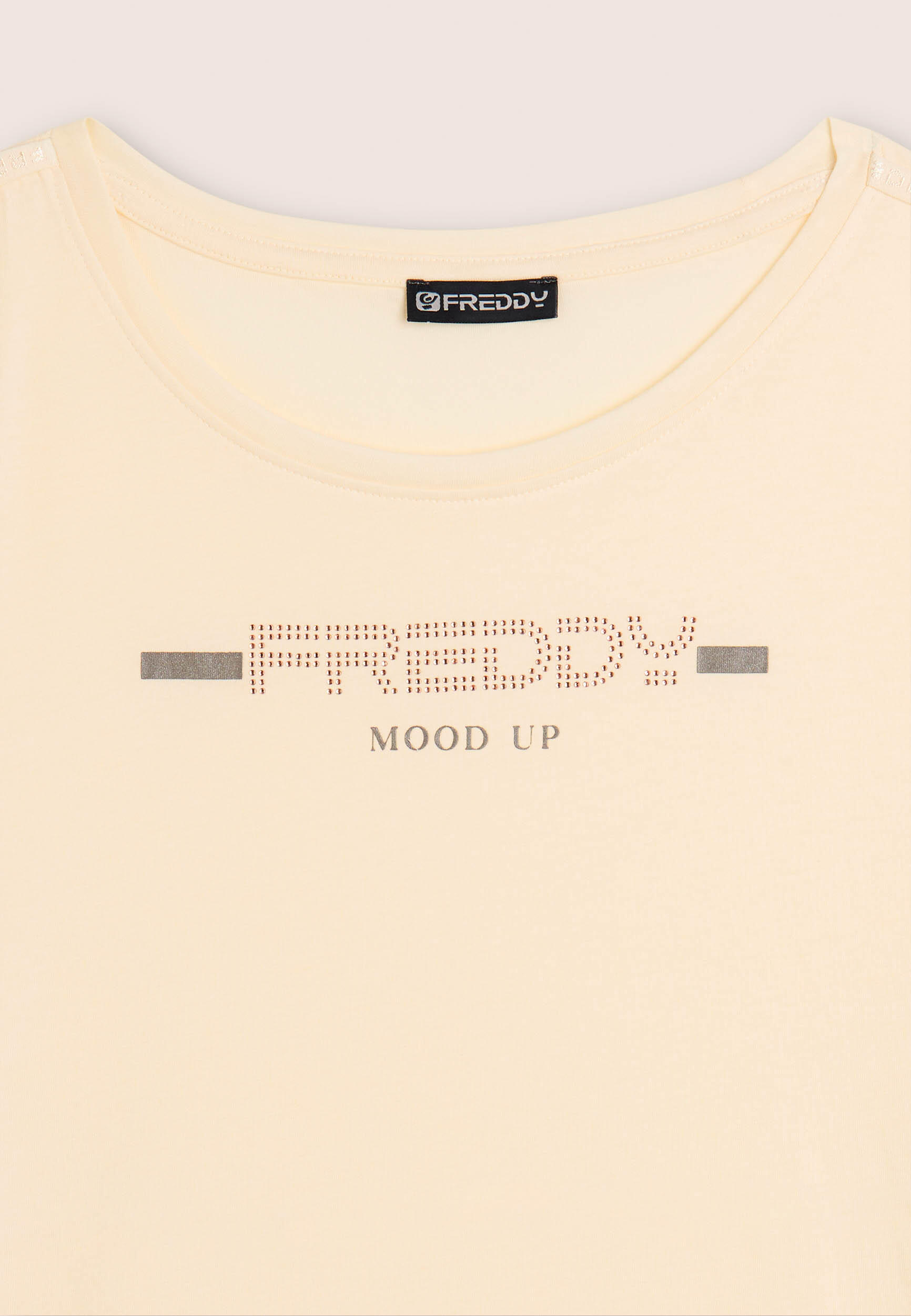 T-shirt da donna con strass e banda logata sulle spalle 3/3