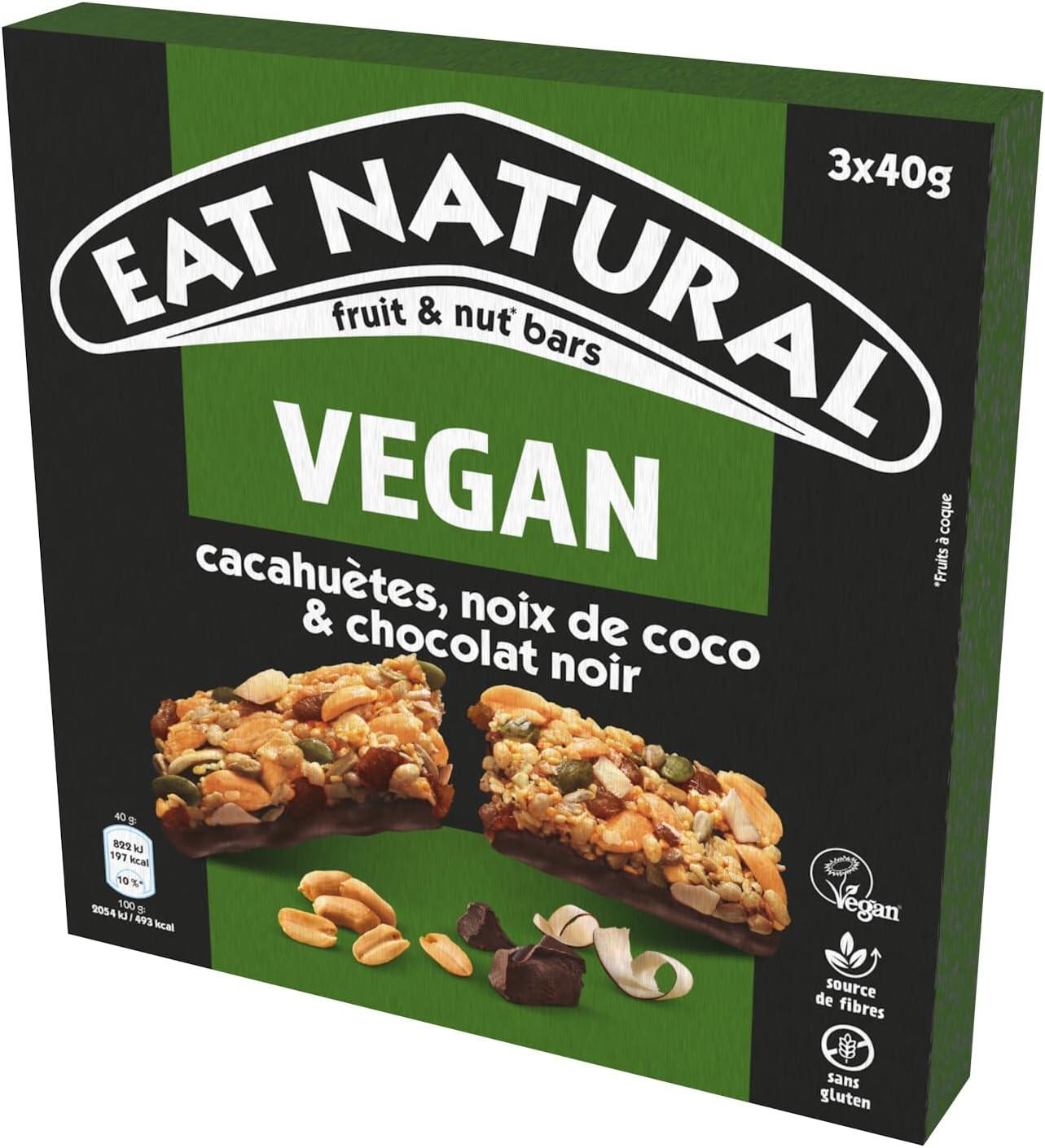 Barres de Céréales Eat Natural vegan sans gluten– Coco, chocolat noir – 15×40 g 3/6