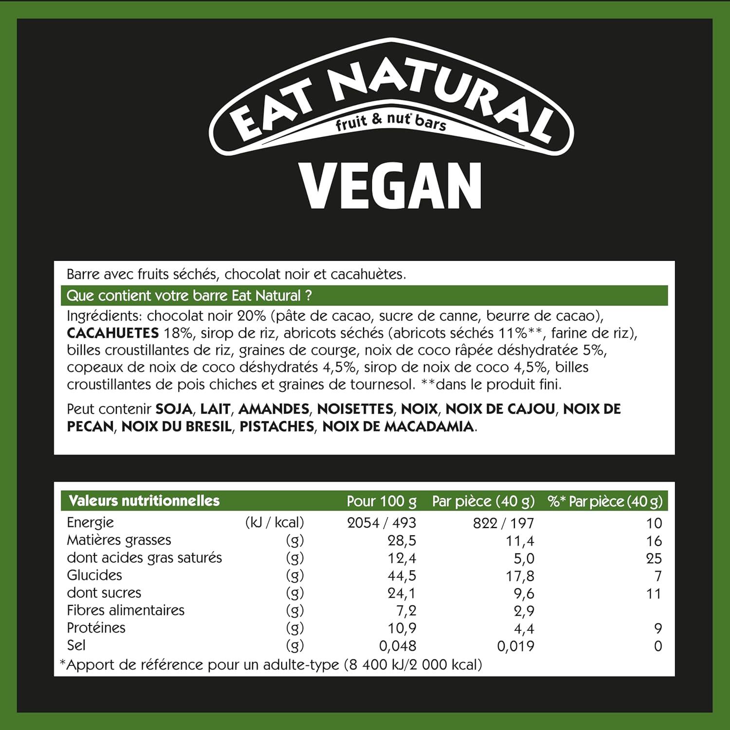 Barres de Céréales Eat Natural vegan sans gluten– Coco, chocolat noir – 15×40 g 2/6