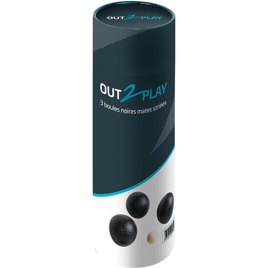 3 Boules Noir Mat Striées 720G - OUT2PLAY