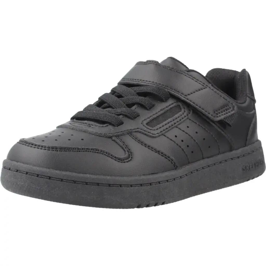 Childrens/Kids Q Street Leather Trainers (Black)