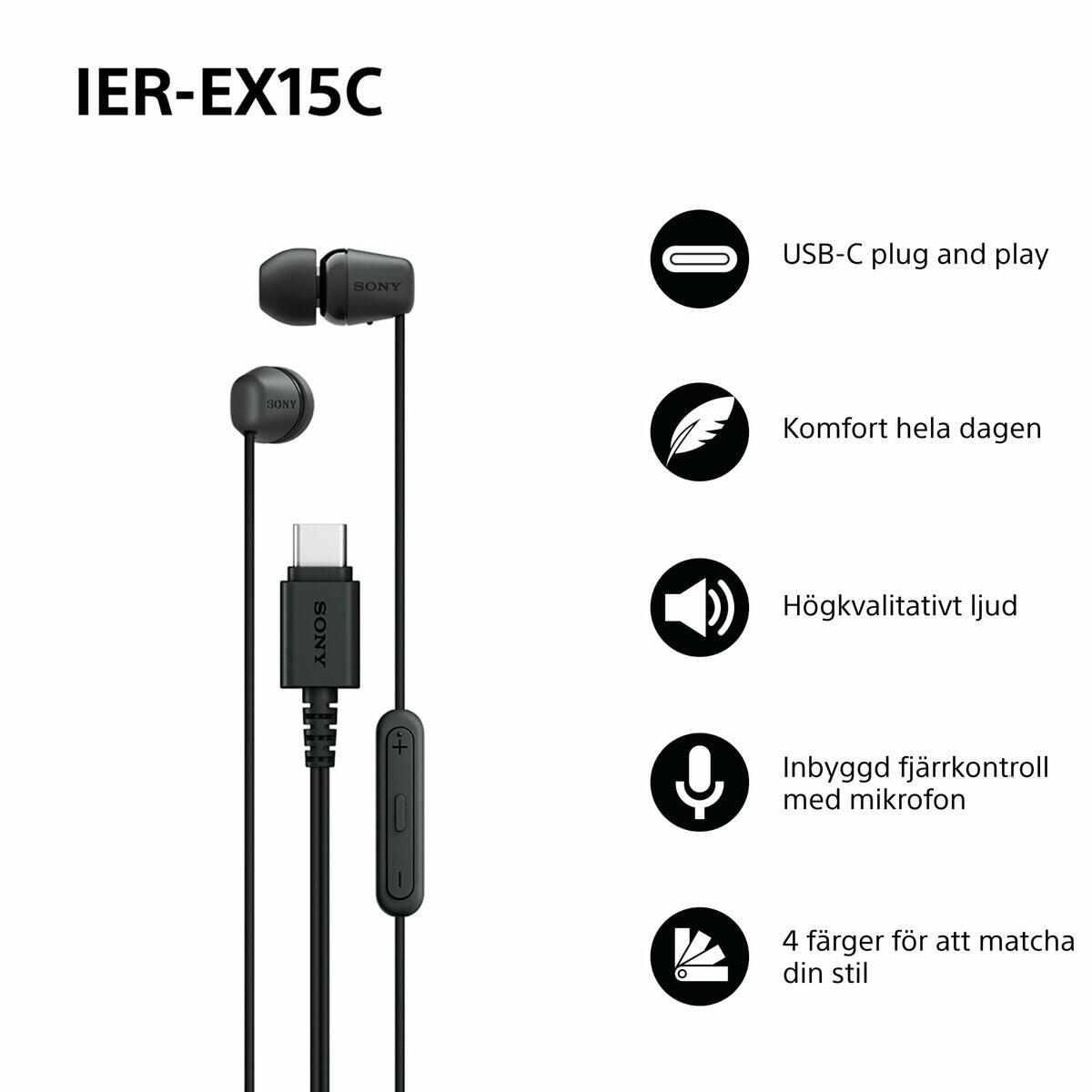 Auriculares SONY IEREX15CB Preto 3/5