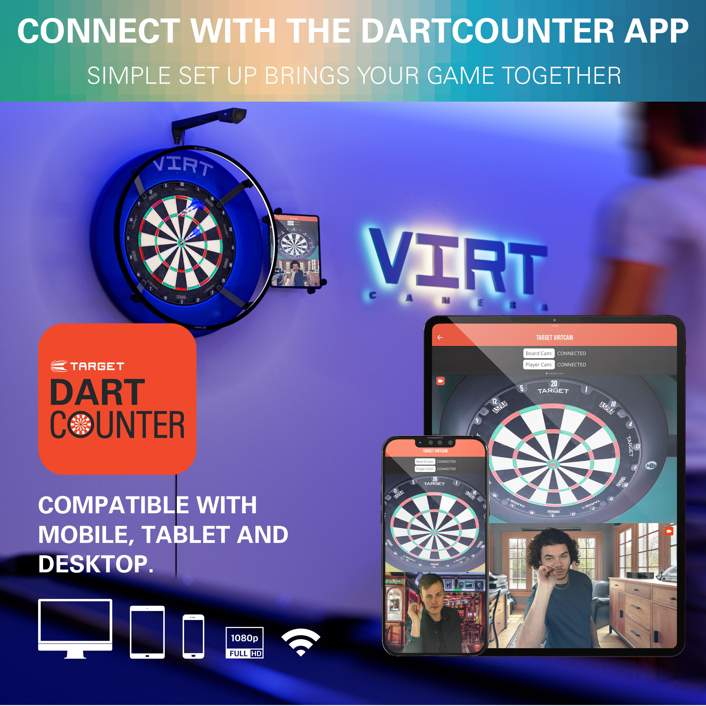 Virt Dartboard Kamerasystem mit Dual-HD-Kameras 3/7