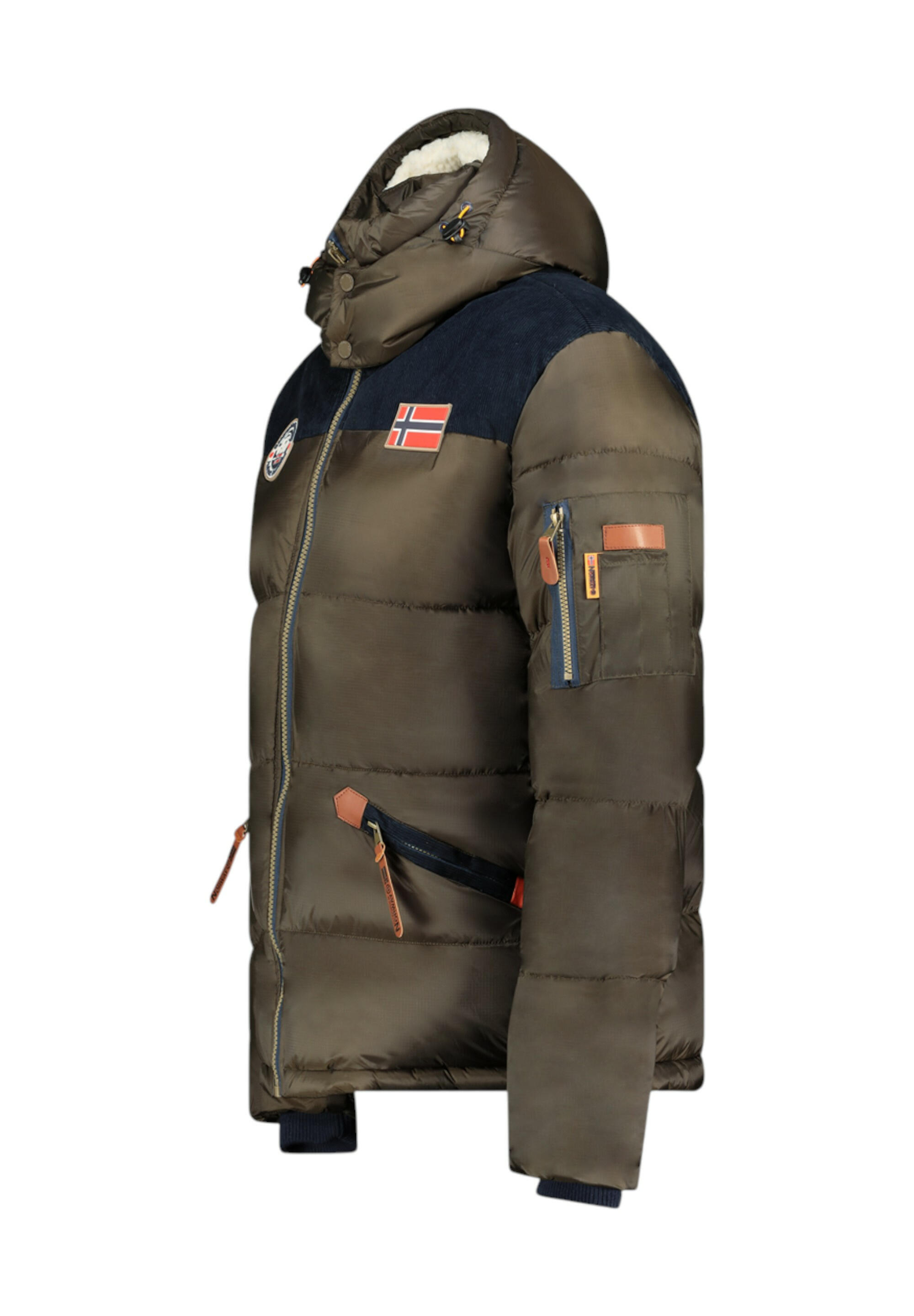 Męska codzienna kurtka GEOGRAPHICAL NORWAY CELIAN KAKI DB MEN 054 3/4