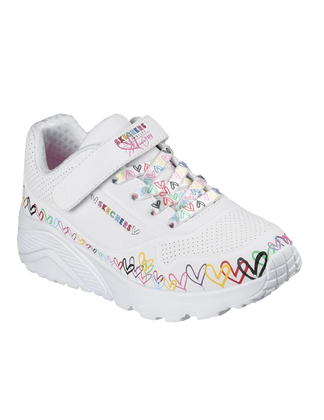 Zapatillas para Niña Skechers Uno lite heart craze Blanco 2/2