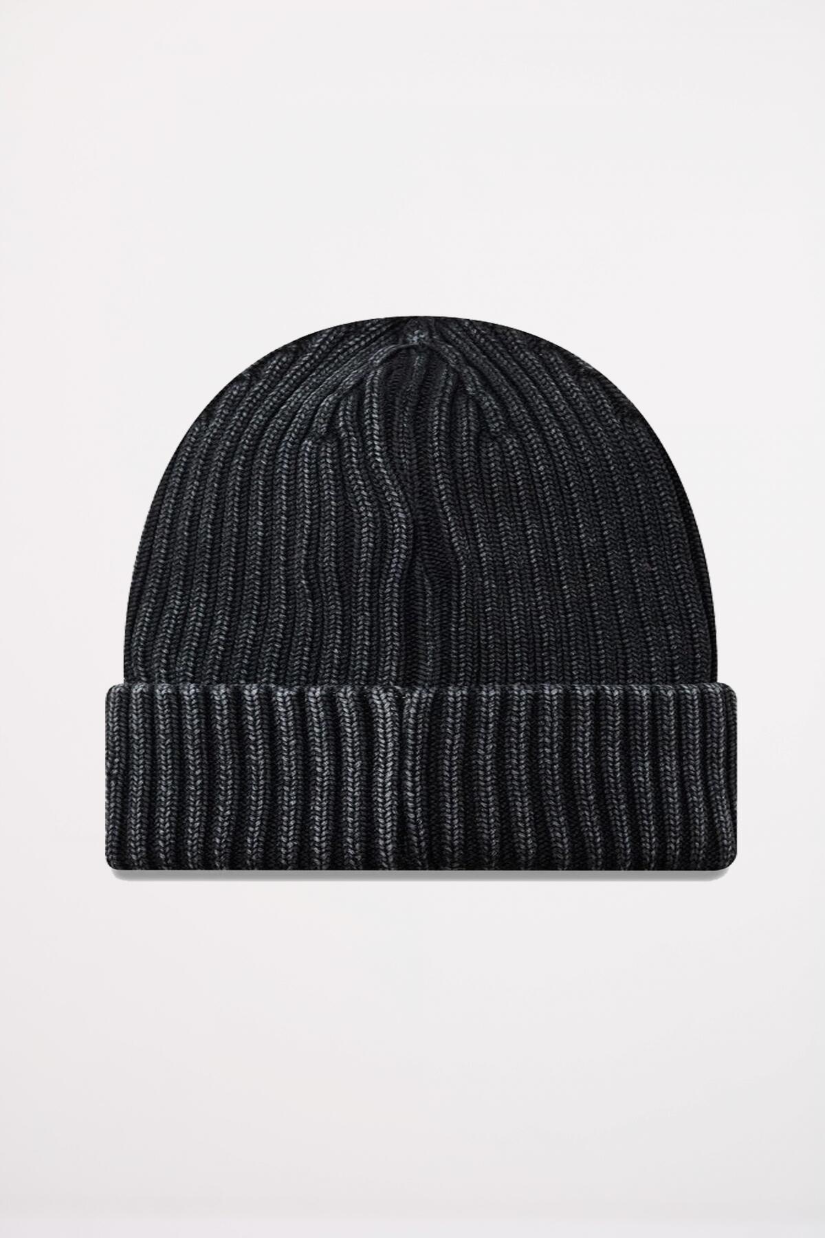 Bonnet New Era Modèle Mlb Washed Beanie Neyyan Couleur Noir 4/4