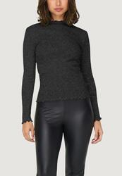 t-shirt manches longues Onlemma Life Ls Glitter Top Jrs Noos FEMME noir