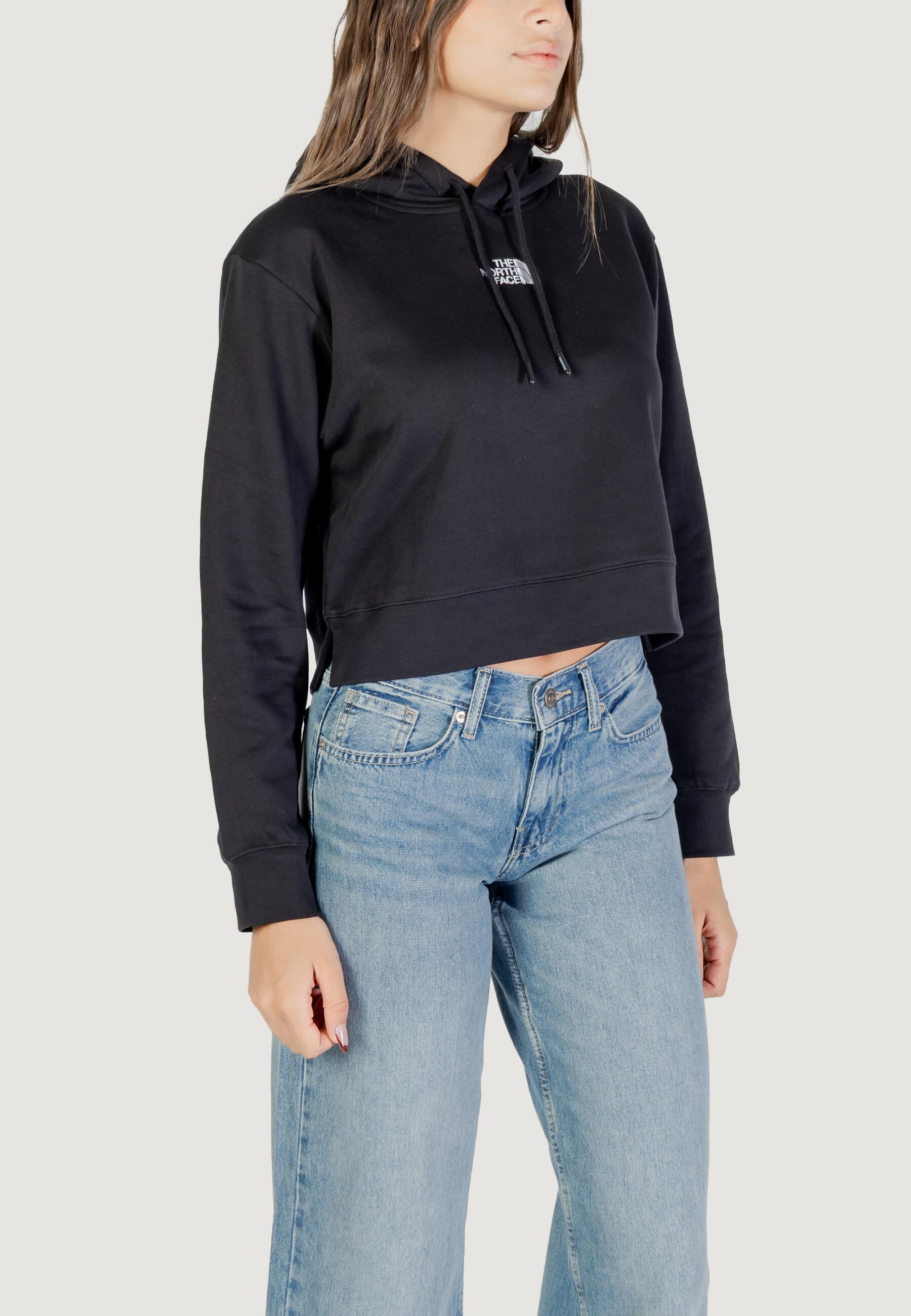 Felpe Donna W ESSENTIAL CROP HOODIE Nero 3/5