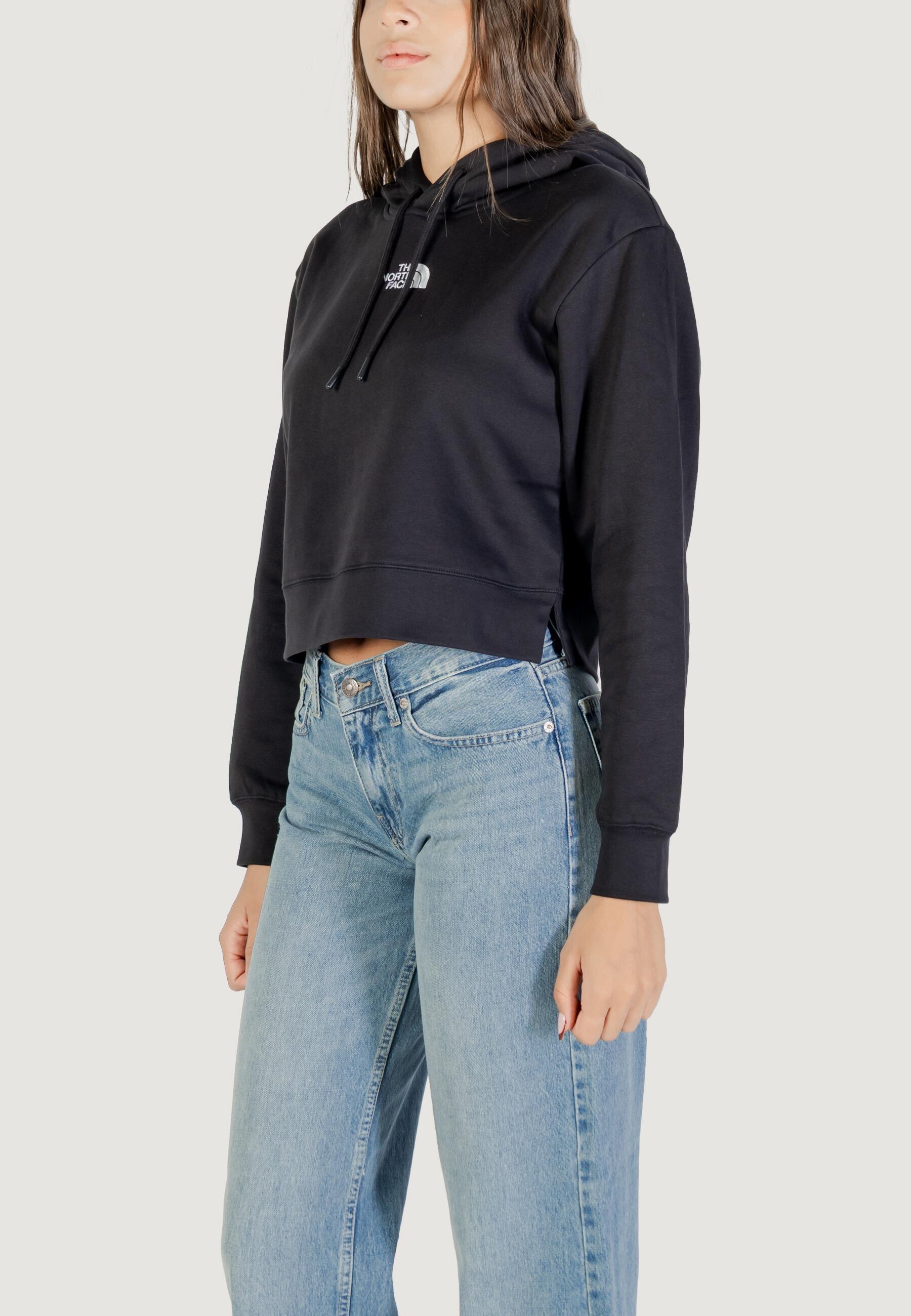Felpe Donna W ESSENTIAL CROP HOODIE Nero 2/5